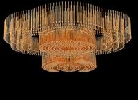 Décoration de plafond d'hôtel de luxe pour mariage, accessoires de lustre en cristal en forme de prune, tube lumineux perlé