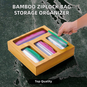 Organisateur de rangement en bois sculpté avec fermeture éclair, capacité de 3 à 6 L, pour sandwichs et collations - Product Image 2