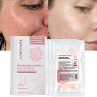 Masque facial en feuille hydratant et éclaircissant à la niacinamide de champignons fermentés et à la rose, correcteur de taches brunes et unifiant le teint