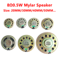Haut-parleur dynamique magnétique micro-mince en Mylar 20/30/40/50mm 4Ohm 8Ohm 1W 2W 3W, personnalisé en usine, montage sur PCB, conforme ROHS&CE