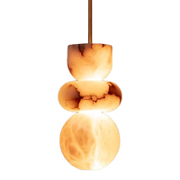 Lampe suspendue en albâtre naturel au design minimaliste en cuivre, art moderne, pour villa, salon, hôtels, restaurants