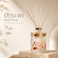 Pengharum Ruangan Botanical Reed Diffuser 150ml dengan Bunga Kering, Aroma Campuran, Label Pribadi untuk Grosir & Eceran
