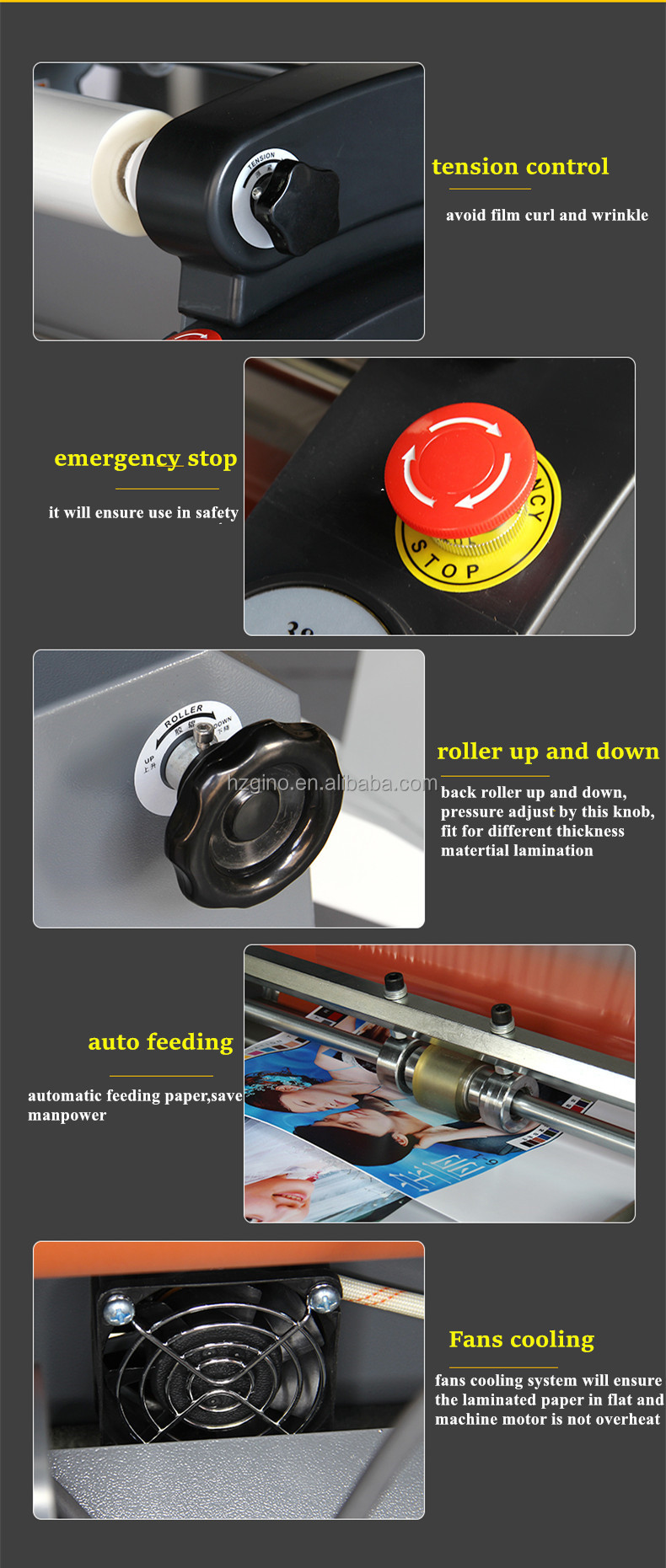 BFT-380A 13'' 340mm auto feed paper hot cold roll laminator automatic A3 laminating machine