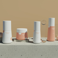 Ensemble d'emballages cosmétiques en plastique mat, pot rond vide pour crème et flacon pompe pour sérum et lotion, boîte pour shampoing