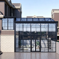 Kit de véranda OEM en alliage d'aluminium avec toit triangulaire en verre trempé, design européen pour villa, utilisation extérieure