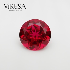 Viresa 批发实验室培育红宝石 鸽血红 1.0 至 19.5 毫米 圆形明亮式切割 合成实验室创造红宝石刚玉宝石 - Product Image 1