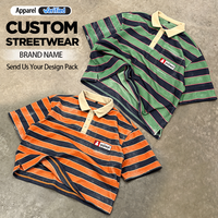 Fabricant de vêtements : Maillots de rugby personnalisés à manches courtes, coupe carrée, rayés, brodés, style polo
