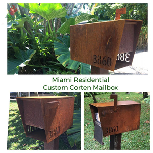 <span class=keywords><strong>Cassetta</strong></span> Postale Moderna Autoportante in Acciaio Corten con Citofono - Product Image 3