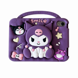 2026 Hand Stand Flower Silicone <b>Tablet</b> Case for iPad Air 7 8 9 Gen 6 10. 9 A16 11 Pro Inch Butterfly Smile <b>Holder</b> Cartoon cover - Product Image 5