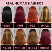 Vente en gros Perruque réelle transfrontalière perruque lace double dessinée cheveux humains couvre-chef féminin cheveux courts