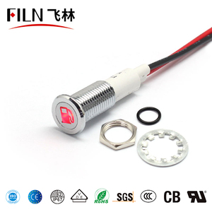 10 Mét Flat Head 12V Led Kim Loại Xe Bật Tín Hiệu Ánh Sáng Với Biểu Tượng Tùy Chỉnh Pilot Lamp Với 20Cm Dây - Product Image 5