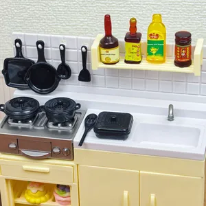 Petits jouets, mini modèle de cuisinière, scène de cuisine miniature, ensemble d'ustensiles de cuisine en plastique pour maison de poupée pour enfants - Product Image 4