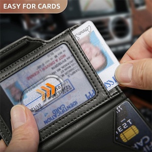 Boshiho Customized <b>RFID</b> <b>Blocking</b> Genuine Leather Men's <b>Wallet</b> Minimalist Fashion Credit Card Holder Custom Logo Business Card - Product Image 6