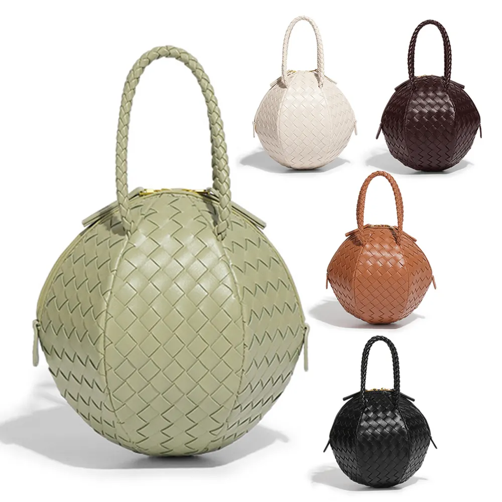 Sac à bandoulière Sac à poignée de bowling Designer en cuir PU Early Fall Mini Small Round Ball Bag