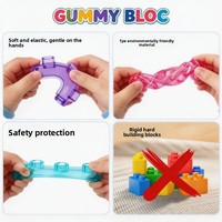 Bloques de Construcción de Gelatina, Juguetes Sensoriales Suaves y Elásticos para Aliviar el Estrés, Juguete Educativo de Plástico para Niños, Juego de 40 Piezas, Edades 4-6