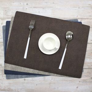 Faux Linen <b>Placemats</b> Waterproof & Heat Resistant <b>Table</b> Mats 43*30cm <b>Placemats</b> <b>for</b> Dining <b>Table</b> - Product Image 1