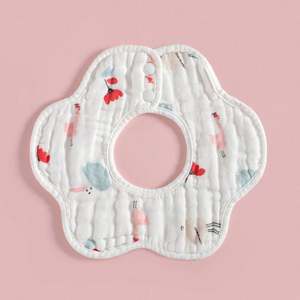Hot Selling 6-Layer Organic Cotton <b>Muslin</b> Newborn Bib Sublimation Design for Drool Milk Spit-up Protection <b>Baby</b> Burp <b>Cloths</b> - Product Image 4
