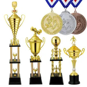 Medal Manufacturers Wholesale 3D Award Sports Gold Medal Custom Metal Football Cup Trophy And Medals