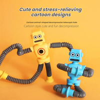 Juguete Telescópico Robot Sucker, Tubo Elástico que Cambia de Forma, Luminoso, Divertido, Antiestrés, Regalo