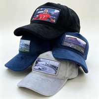 Casquette Trucker 5 Panneaux en Toile Personnalisée de Haute Qualité, Tendance et Sportive, avec Patch Appliqué à Motif Lettres, Réglable, en Velours, pour l'Extérieur