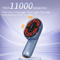 Peigne de massage du cuir chevelu à vibration électrique avec logo personnalisé, étiquette privée, réservoir d'huile magnétique, vaporisateur d'huile essentielle profonde pour la croissance des cheveux