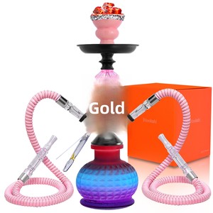 Juego <span class=keywords><strong>de</strong></span> Hookah <span class=keywords><strong>de</strong></span> Doble Tubo, Modelo Más Vendido, Shisha Metálica con Espejo, Kit Completo <span class=keywords><strong>de</strong></span> Accesorios, Pipa para Shisha - Product Image 3