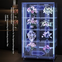 Réfrigérateur Vitrine Commercial OEM Sans Givre à Refroidissement par Air, Luxe Léger, 3 Étagères pour Fleuristes, Conception Ouverte