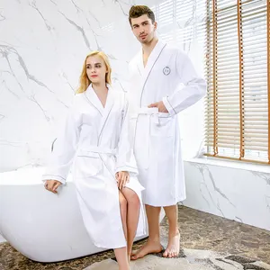 Luxury 100% Cotton Hilton Sheraton Star Hotel Bath Robe Quick乾性Shawl Collar Honeycomb Bathrobe