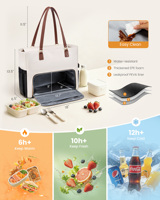 Sac à déjeuner pour ordinateur portable LOVEVOOK 15,6 pouces 3 en 1 pour femmes, sac de travail isotherme avec grand porte-gobelet pour enseignante, infirmière, bureau, pique-nique