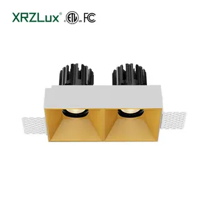 XRZLux ETL อลูมิเนียมปรับสแควร์ LED หรี่แสงได้เพดานลง CCT เลือก Trimless LED ซังดาวน์ไลท์ 30W