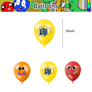 Decoración <span class=keywords><strong>de</strong></span> Fiesta <span class=keywords><strong>de</strong></span> Cumpleaños con Temática <span class=keywords><strong>de</strong></span> Rainbow Friends <span class=keywords><strong>de</strong></span> Fitspi, Guirnalda <span class=keywords><strong>de</strong></span> Banderines Estilo Arcoíris, Adornos para Pasteles y Cupcakes, Globos para Fiestas Infantiles - Product Image 5