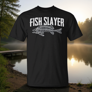 Camiseta de pesca Fish Slayer, color negro, unisex, talla para adultos S M L XL XXL - Product Image 3