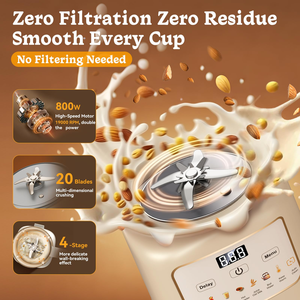 Mixeur multifonction silencieux à chauffage automatique 12 vitesses avec fonction de conservation de la chaleur pour la préparation de lait de soja, de jus et de smoothies à domicile - Product Image 4