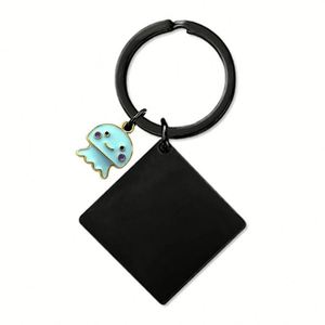 Llavero Cuadrado de Acero Inoxidable, Nuevo de Fábrica, para Grabar, Regalo Navideño, Accesorios - Product Image 2