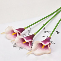 Fleurs artificielles en PU de 34 cm, calla lily écologiques, mini, toucher réel, décoration d'intérieur, fête des mères, remise de diplôme, Pâques, Noël, Halloween