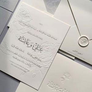 Invitaciones de Boda de Lujo al por Mayor con Impresión Tipográfica en Papel Offset, Colores de Logotipo Personalizados para Proveedores de la Industria de Bodas - Product Image 4