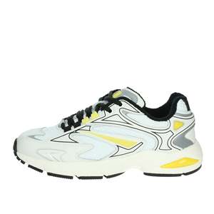 D.A.T.E. Zapatillas Donna W411-SN-NX-HY Blancas y Amarillas Estilo Chunky - Product Image 1