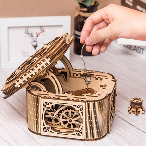 Password regalo in legno giocattolo fai da te assemblato a mano 3D Stereo Puzzle in legno tagliato regalo di compleanno eco-friendly fai da te giocattolo per bambini - Product Image 2