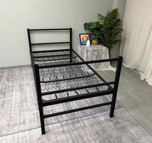 Base de <span class=keywords><strong>Cama</strong></span> Individual Ajustable en Altura, Totalmente Metálica, con Soporte de Láminas de Resorte, Color Negro, No Requiere Somier - Product Image 1