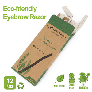 Eco-friendly Wheat Straw <strong>Eyebrow</strong> Razor Dermaplaning Trimmer Facial <strong>Hair</strong> <strong>Removal</strong> Make up Tool for Women - Product Image 2