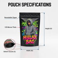 Série de pochettes Mylar personnalisées Ximu, anti-odeur, Doypack, assortiment de couleurs numériques, sacs thermoscellables, ultra haute résistance à l'oxygène