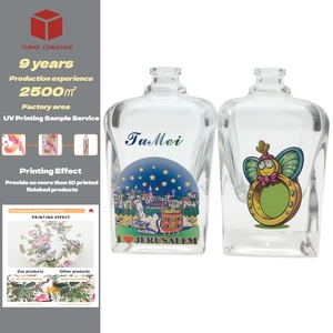 Service d'impression UV sur bouteille en verre de forme irrégulière personnalisée, impression numérique UV avancée, couleurs vives, séchage rapide - Product Image 1