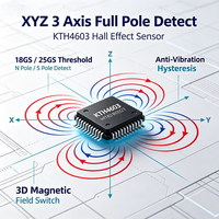 Sensor Meter Air Pintar CONNTEK KTH4603 XYZ 3D Hall Effect Switch Ultra Low Power 3-Axis Magnetic Sensor SMD Surface Mount