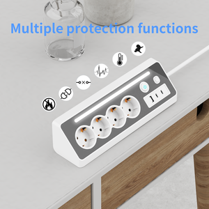 Carte d'extension de câble d'extension de sortie de bureau 17w avec lumières <span class=keywords><strong>sur</strong></span> 3 parasurtenseurs USB avec protecteur de surcharge - Product Image 2