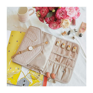 Custom Logo Foldable Leather Roll Jewelry <b>Display</b> <b>Case</b> Travel Organizer for Necklace Earrings Rings Bracelet Storage Utility - Product Image 1