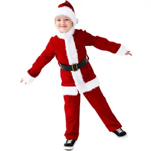 Детский костюм Санта-Клауса для мальчиков, Рождественская вечеринка, наряды для выступлений, косплей, сценическая одежда для Бальных наборов