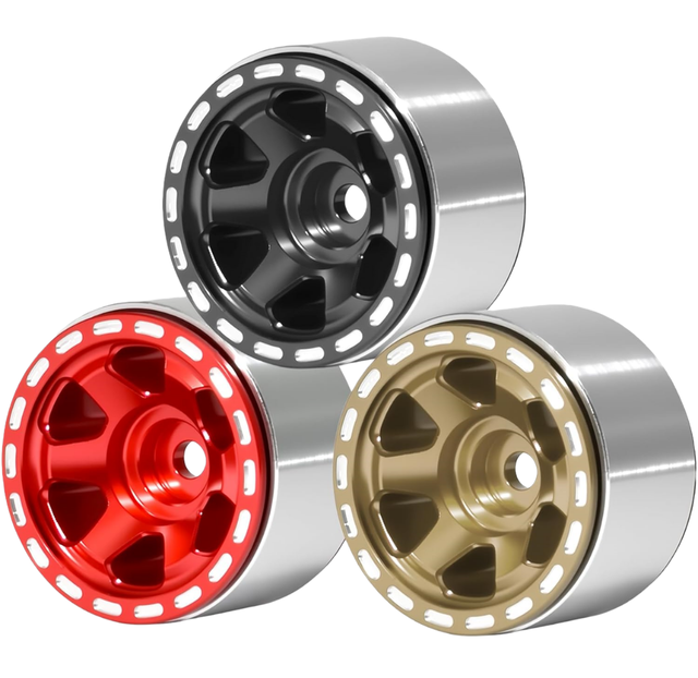 1.0Inch Beadlock Wheel Alloy RC Car Upgrade Parts 1/18 Trx4M 1/24 Scx24 Fms Fcx24 Gladiator Bronco C10 Model Metal Accessories