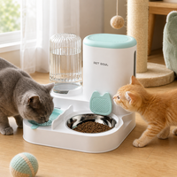 Distributeur automatique de nourriture pour animaux de compagnie en plastique, gravité 2 en 1, pour grands chiens et chats, avec base antidérapante, non électrique, utilisation en intérieur