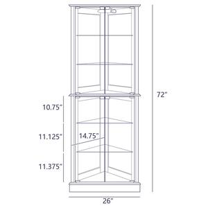 Wood Living Room <strong>Furniture</strong> Corner <strong>Curio</strong> <strong>Cabinet</strong> with Glass Doors - Product Image 6
