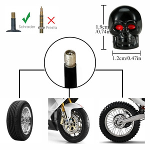 Skull Valve <b>Cap</b> Blue Red Eyes Copper Core American <b>Stem</b> Tire Accessory - Product Image 4